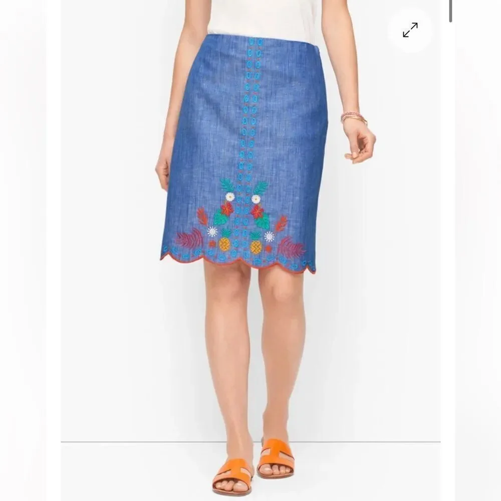 5 for $45  Talbots Skirt Embroidered A Line Women Size 10P